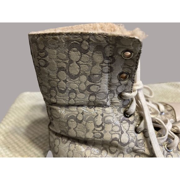 Coach Bonney Shearling Lined Hi Top sneakers Size 6B - Picture 4 of 10